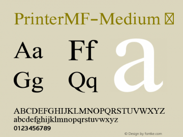 ☞PrinterMF Medium Version 2.000; ttfautohint (v1.5);com.myfonts.easy.masterfont.printer-mf.medium.wfkit2.version.3ucG图片样张
