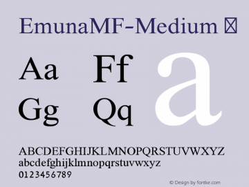 ☞EmunaMF Medium 3.4; ttfautohint (v1.5);com.myfonts.easy.masterfont.emuna-mf.regular.wfkit2.version.5DsH图片样张