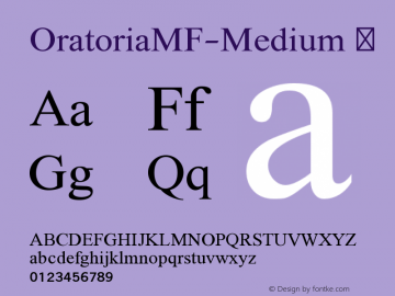 ☞OratoriaMF Medium Version 2.000; ttfautohint (v1.5);com.myfonts.easy.masterfont.oratoria-mf.medium.wfkit2.version.3ubP图片样张