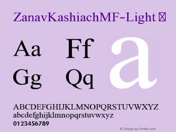 ☞ZanavKashiachMF Light Version 2.000; ttfautohint (v1.5);com.myfonts.easy.masterfont.zanav-kashiach-mf.light.wfkit2.version.3u9h图片样张