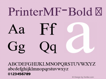 ☞PrinterMF Bold Version 2.000; ttfautohint (v1.5);com.myfonts.easy.masterfont.printer-mf.bold.wfkit2.version.3u8o图片样张