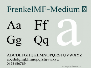 ☞FrenkelMF Medium Version 2.000;com.myfonts.easy.masterfont.frenkel-mf.medium.wfkit2.version.3u8q图片样张