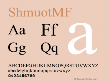 ☞ShmuotMF Version 001.000; ttfautohint (v1.5);com.myfonts.easy.masterfont.shmuot-mf.regular.wfkit2.version.3ueu图片样张