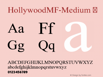 ☞HollywoodMF Medium Version 2.000;com.myfonts.easy.masterfont.hollywood-mf.hollywood-mf.wfkit2.version.3xE1图片样张