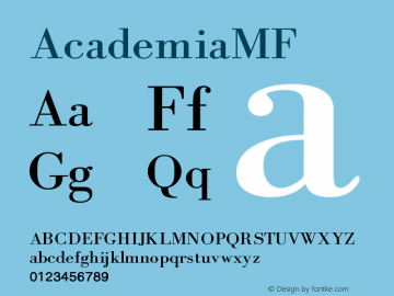 ☞AcademiaMF OTF 1.000;PS 001.001;Core 1.0.38; ttfautohint (v1.5);com.myfonts.easy.masterfont.academia-mf.academia-mf.wfkit2.version.3xCq图片样张