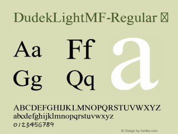 ☞DudekLightMF Regular Version 2.000;com.myfonts.easy.masterfont.dudek-mf-inactive.light.wfkit2.version.3tdt图片样张