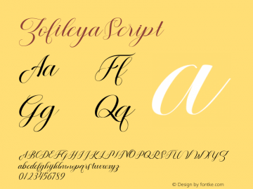 ☞Zofileya Script Version 1.000;com.myfonts.easy.monoline-calligraphy.zofileya-script.regular.wfkit2.version.5QPD图片样张