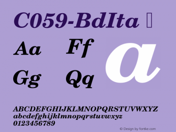 ☞C059 Bold Italic Version 1.00; ttfautohint (v1.5);com.myfonts.easy.urw.c059.bold-italic.wfkit2.version.5QVD图片样张