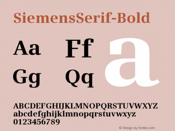 ☞SiemensSerif-Bold Version 1.000;PS 5.00;hotconv 1.0.38;com.myfonts.easy.urw.siemens-serif.bold.wfkit2.version.5QVw图片样张