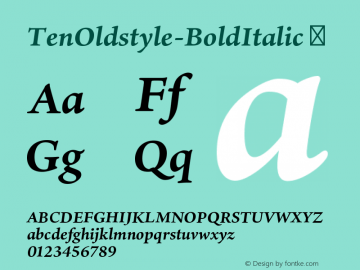 ☞Ten Oldstyle Bold Italic Version 1.015;PS 1.0;hotconv 16.6.54;makeotf.lib2.5.65590;com.myfonts.easy.adobe.ten-oldstyle.bold-italic.wfkit2.version.5R2z图片样张