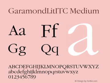 GaramondLitITC Medium Version 001.000图片样张