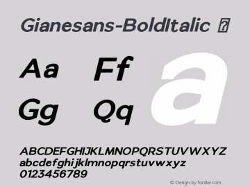 ☞Gianesans-BoldItalic Version 1.00; May 5, 2021; ttfautohint (v1.5);com.myfonts.easy.xdcreative.giane-sans.bold-italic.wfkit2.version.5NUR图片样张