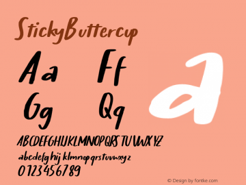 ☞Sticky Buttercup Version 1.00;July 14, 2021;FontCreator 12.0.0.2565 64-bit;com.myfonts.easy.allouse-studio.sticky-buttercup.regular.wfkit2.version.5NRV图片样张