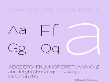 ☞GianeGothicsans-ThinExpanded Version 1.3 Gothic;com.myfonts.easy.xdcreative.giane-gothic-sans.thin-expanded.wfkit2.version.5PvY图片样张