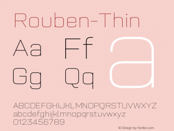 ☞Rouben-Thin Version 1.000; ttfautohint (v1.5);com.myfonts.easy.roman-melikhov.rouben.thin.wfkit2.version.5PMr图片样张