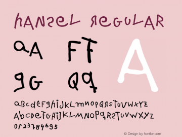 Hansel Regular Macromedia Fontographer 4.1.2 24.10.2000 Font Sample
