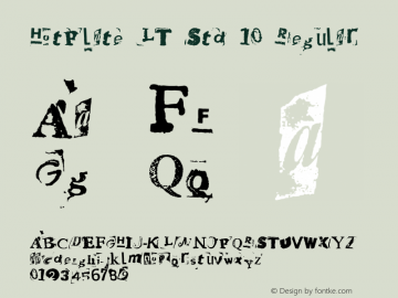 HotPlate LT Std 10 Regular Version 1.100;PS 001.001;hotconv 1.0.38 Font Sample