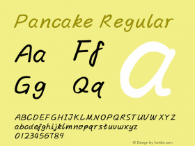 Pancake Version 1.02;January 3, 2019;FontCreator 11.5.0.2422 32-bit图片样张