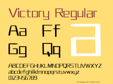 Victory Version 1.00;May 7, 2019;FontCreator 11.5.0.2422 32-bit图片样张