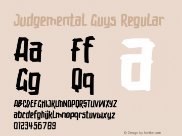 Judgemental Guys Version 1.00;November 6, 2021;FontCreator 13.0.0.2683 64-bit图片样张