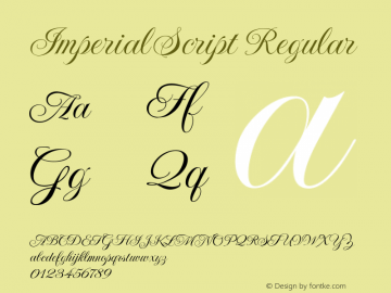 Imperial Script Regular Version 1.010; ttfautohint (v1.8.3)图片样张