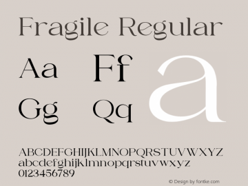 Fragile Version 1.00;January 4, 2022;FontCreator 11.5.0.2427 32-bit图片样张