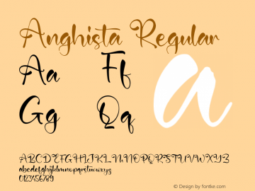 Anghista Version 1.00;December 31, 2021;FontCreator 13.0.0.2683 64-bit图片样张