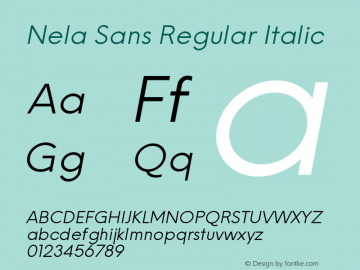 Nela Sans Regular Italic Version 1.000图片样张