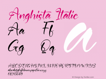 Anghista Italic Version 1.00;December 31, 2021;FontCreator 13.0.0.2683 64-bit图片样张