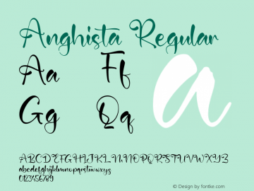 Anghista Version 1.00;December 31, 2021;FontCreator 13.0.0.2683 64-bit图片样张