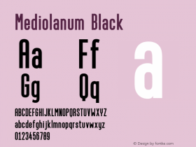 Mediolanum Black Version 1.00;January 4, 2022;FontCreator 13.0.0.2683 32-bit图片样张