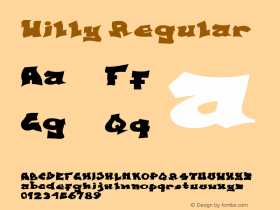 Willy Version 1.00;November 26, 2021;FontCreator 12.0.0.2563 64-bit图片样张