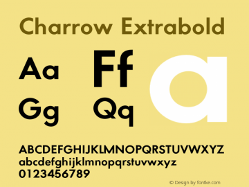 Charrow Extrabold Version 1.800;FEAKit 1.0图片样张