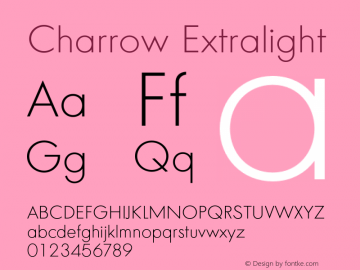 Charrow Extralight Version 1.800;FEAKit 1.0图片样张