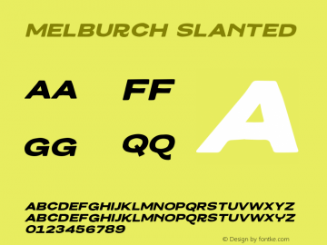 Melburch-Slanted Version 1.003;Fontself Maker 3.4.0图片样张