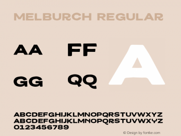 MelburchRegular Version 1.003;Fontself Maker 3.4.0图片样张