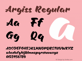 Argiss Version 1.00;September 14, 2021;FontCreator 13.0.0.2683 64-bit图片样张