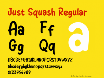 Just Squash Version 1.00;August 7, 2021;FontCreator 13.0.0.2683 64-bit图片样张