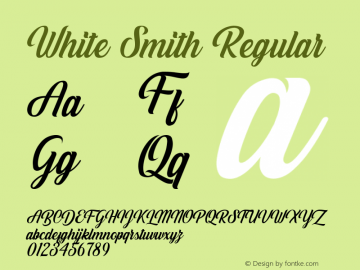 White Smith Version 1.00;October 31, 2019;FontCreator 11.5.0.2426 32-bit图片样张