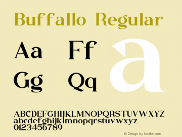 Buffallo Version 1.00;October 23, 2019;FontCreator 11.5.0.2426 32-bit图片样张