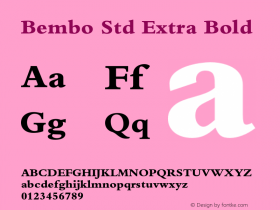 BemboStd-ExtraBold Version 2.111;PS 005.000;hotconv 1.0.67;makeotf.lib2.5.33168图片样张