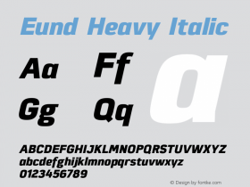 Eund Heavy Italic Version 1.001;PS 001.001;hotconv 1.0.70;makeotf.lib2.5.58329图片样张