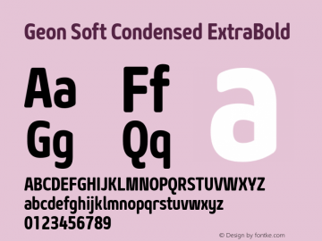 Geon Soft Condensed ExtraBold Version 1.000图片样张