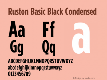 Ruston Basic Black Condensed Version 1.000;hotconv 1.0.109;makeotfexe 2.5.65596图片样张