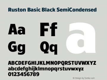 Ruston Basic Black SemiCondensed Version 1.000;hotconv 1.0.109;makeotfexe 2.5.65596图片样张