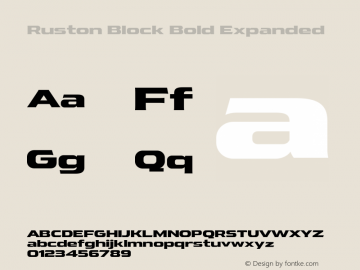 Ruston Block Bold Expanded Version 1.000;hotconv 1.0.109;makeotfexe 2.5.65596图片样张