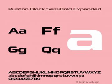 Ruston Block SemiBold Expanded Version 1.000;hotconv 1.0.109;makeotfexe 2.5.65596图片样张