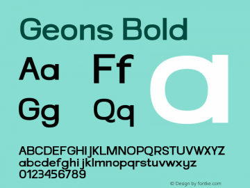 Geons-Bold Version 1.000图片样张