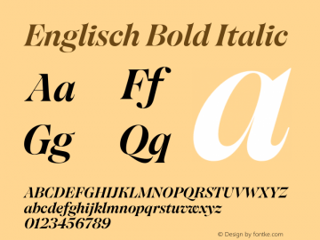 Englisch Bold Italic Version 1.1图片样张
