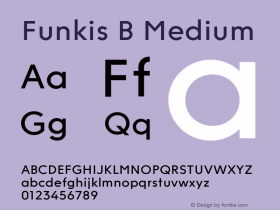 Funkis B Medium Version 1.000 | web-ttf图片样张